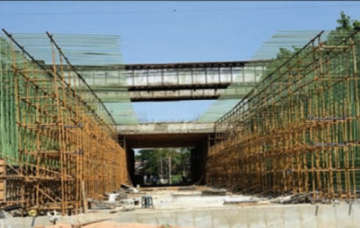 The reconstruction work of the old underpass which is near the newly constructed railway underpass on NH 73 at Padil, is being carried speedily and is expected to be completed by June. .